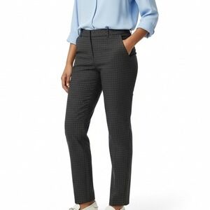 Liverpool Plaid Dress Pants Slim Tapered Stretch Trouser Size 10